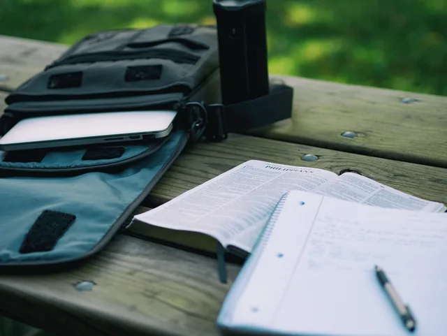 bag, bible, computer, laptop, notes, paper, pen, bible, bible, bible, bible, bible. How to compare membership community software before signing an annual plan